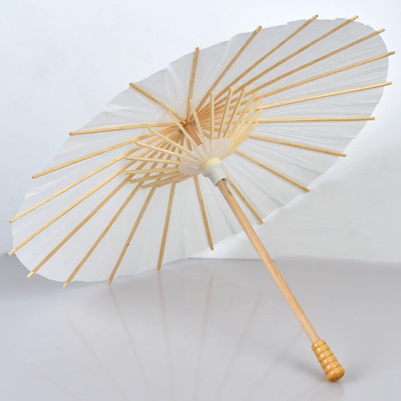 100pcs/lot New Handmade Diameter 60 cm Plain White Color Chinese Small Paper Parasols Wedding Decoration Free Shipping ZA3836