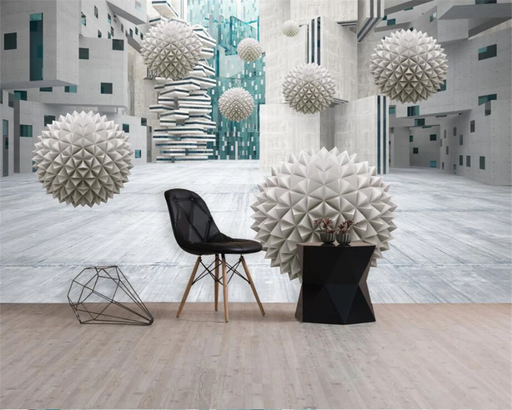 beibehang Custom Wallpaper Home Decorative Mural Three - dimensional Future Space 3D Ball TV Sofa Background mural 3d wallpaper