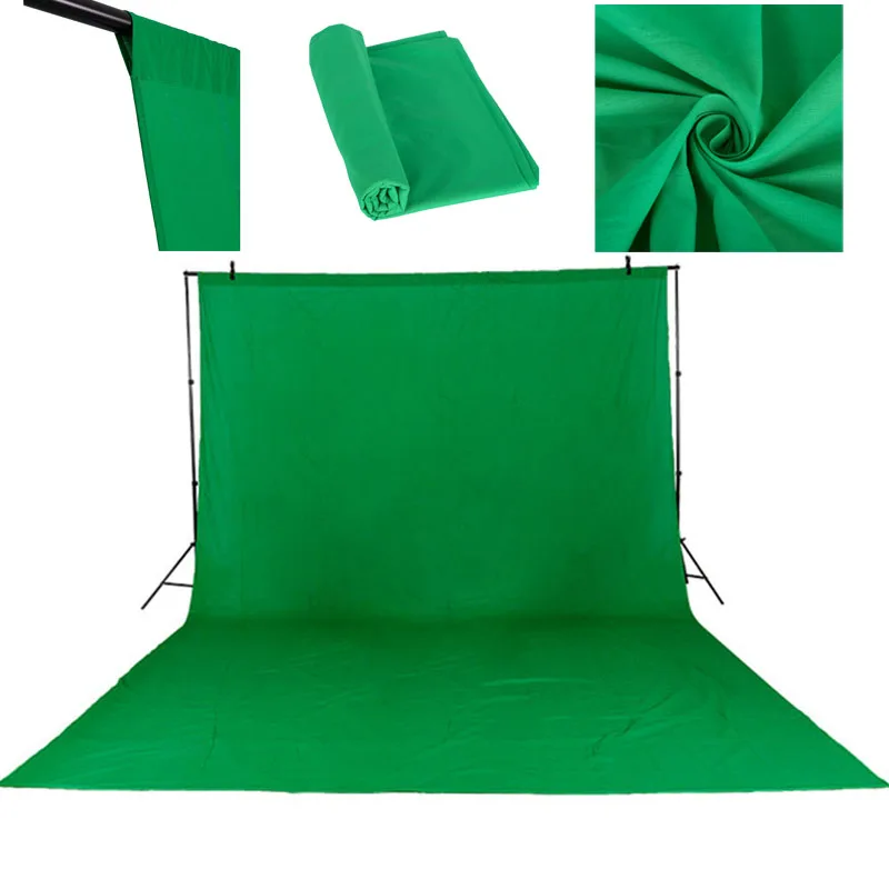 3X4M  Cotton Chromakey Muslin Background Backdrops For Photography Studio Lighting Solid Color Photo Studio Green Screen