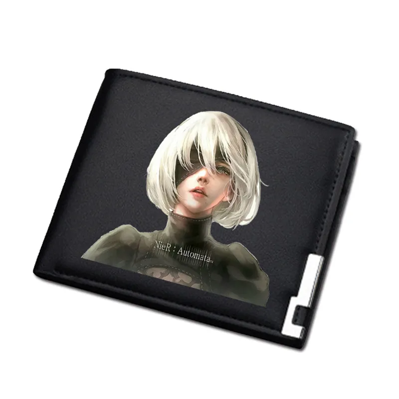 NieR:Automata Game Unisex Long Coin Purse YoRHa No. 2 Pu Leather Short Wallet ID Card Holder Women Sexy Money Bag
