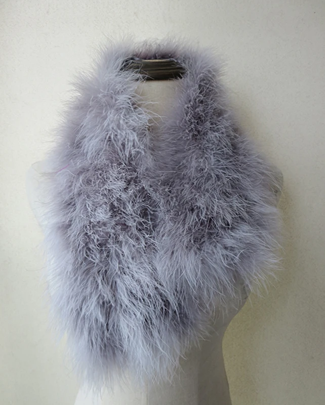 Women\'s Real Ostrich Feather Fur Shawl Wraps Female Wedding Party Cape Warm Scarf Purple GRAY