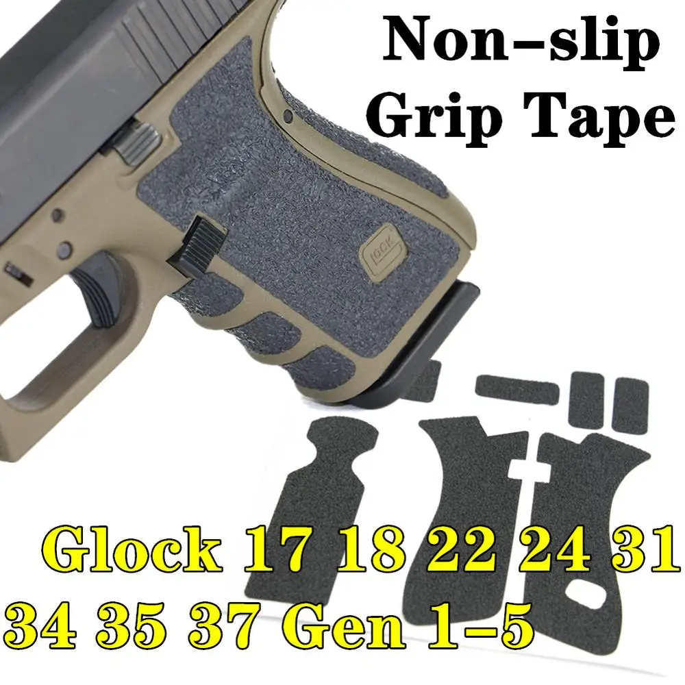 Bande d\'enveloppe de poignée de Texture en caoutchouc faite sur commande pour le Gen 1-5 Glock 17 18 24 31 34 35 37 cadre de pistolet poignée