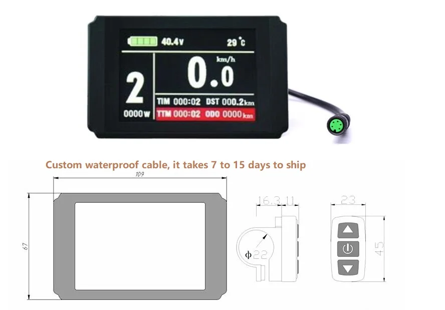 

ebike 24V 36V 48V Display intelligent Waterppopf plug KT LCD8H Control Panel Electric Bicycle bike Parts controller