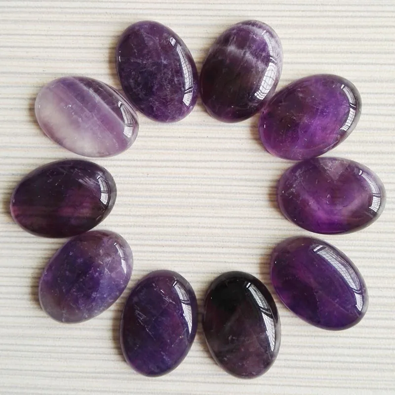 fashion Amethyst natural stone beads for jewelry making 25X18MM cab cabochon charms Jewelry bead 12Pc diy Good quality wholesale