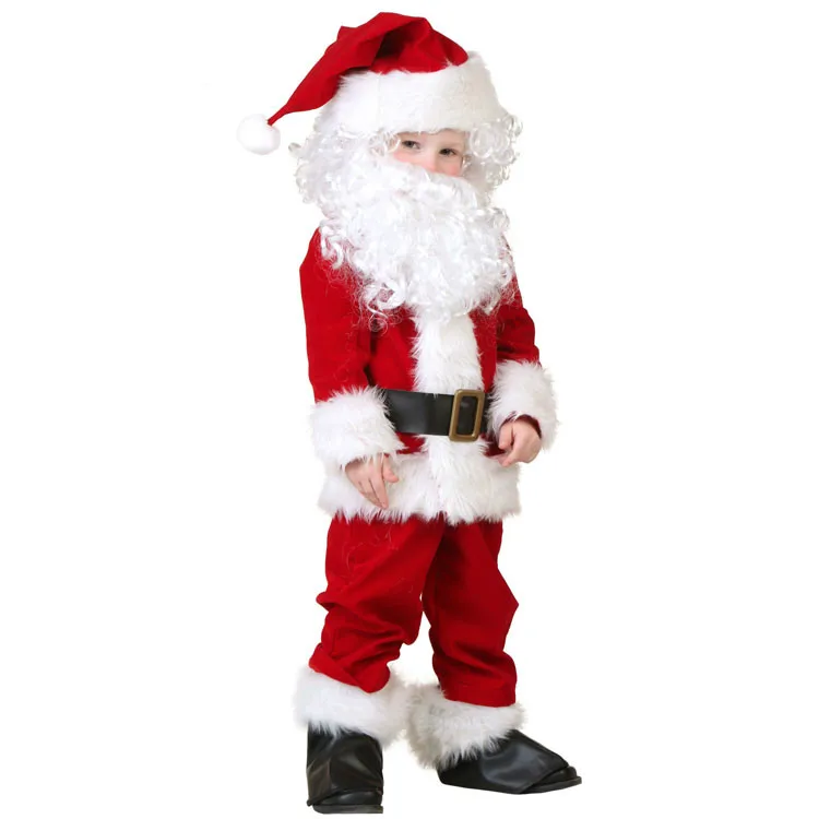 

Christmas Santa Claus Children Costume Christmas Clothing One Set Children Play Suit Christmas Gifts Fancy Party Performance