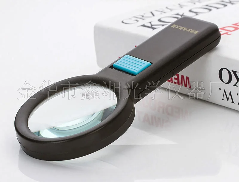 6X 68mm Army Green Military Color Handheld Magnifier with LED Lamps Illuminated Reading Mangifying Glass for Old Man or Children