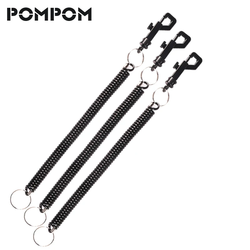 3PCS Fashion Stretch coil Plastic Elastic Keychain for fishing Spring Coil Lobster Clip Keychain coil Stretch lanyards Jewelry