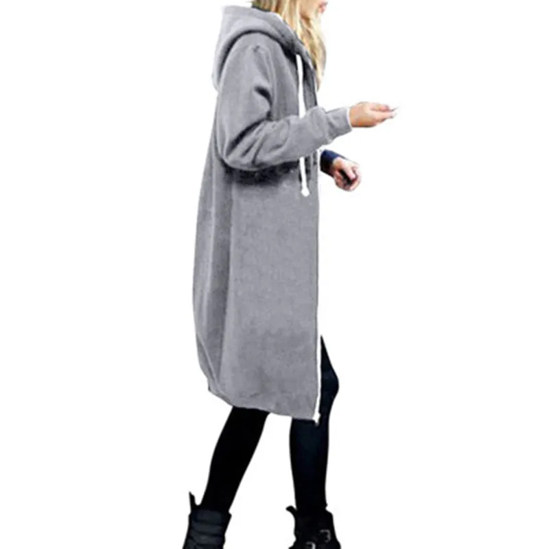 New 2020 Fashion Autumn Winter Coat Women Hooded Casual Long Zipper Jacket Hoodies Sweatshirt Plus Size Outwear Coat 5XL SS169