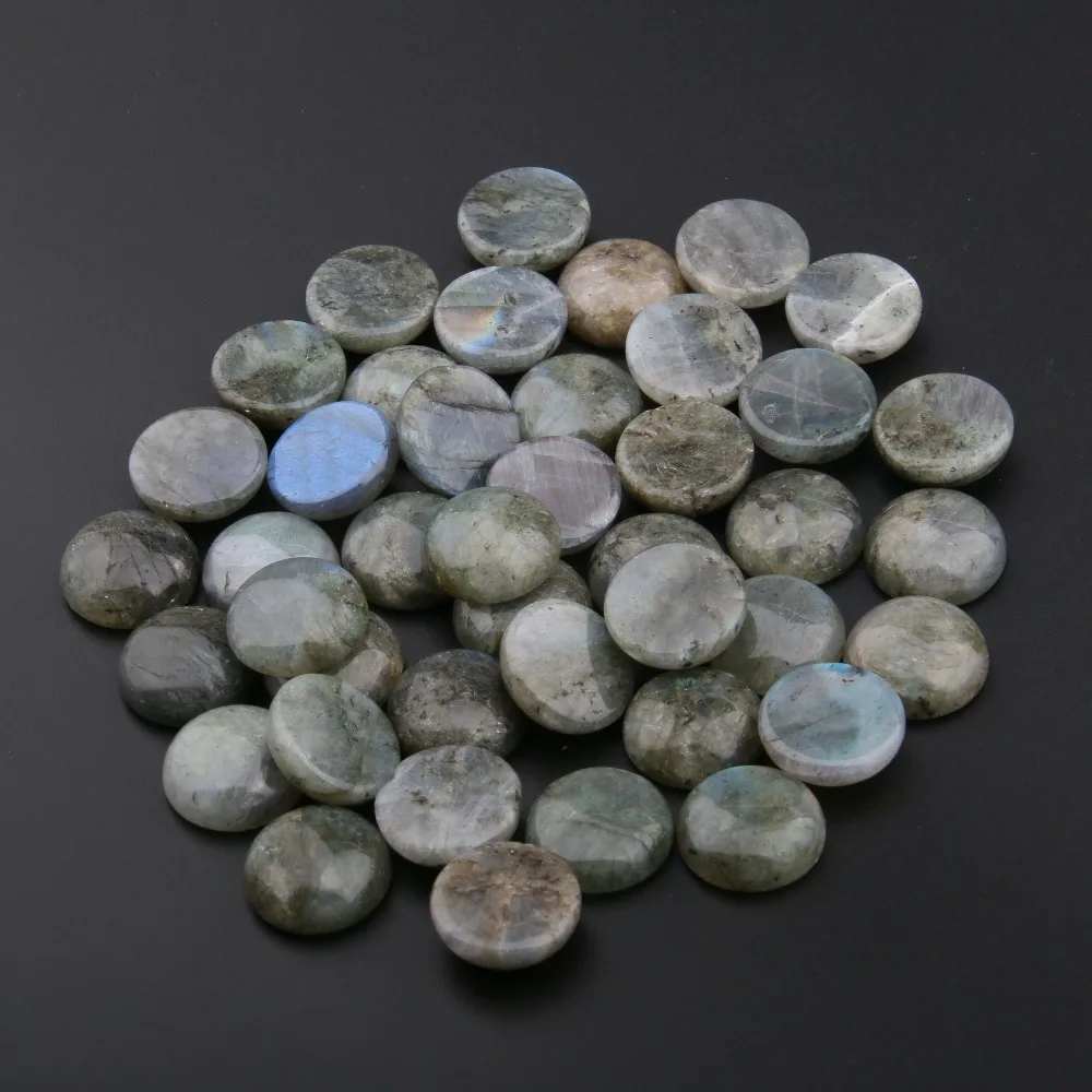 Natural Flash Labradorite Stones Cabochon 10 12 14 16 18 mm Round No Hole for Making Jewelry