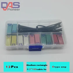 JT Rectangle Medium Fuse Type:20A 25A 30A 40A 50A 60A Cartridge Fuse Kit for Japanese Auto Car