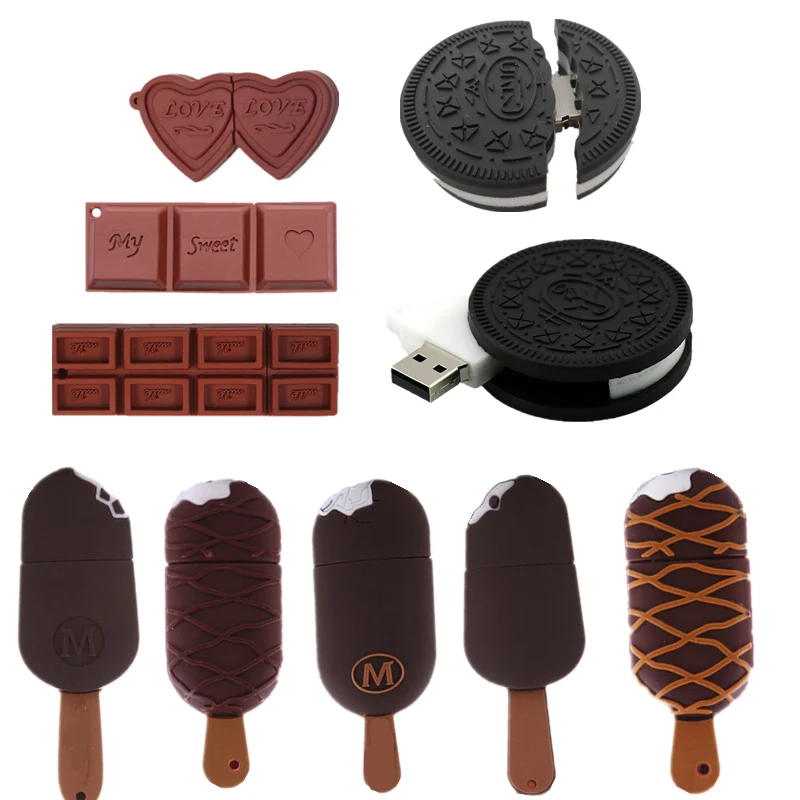 Usb Flash Drive Cartoon Oreo Biscuits Model Pen Drive Ice Cream Chocolate 2.0 Usb Stick Pendrive 8g 16gb 32gb Flash Memory Stick