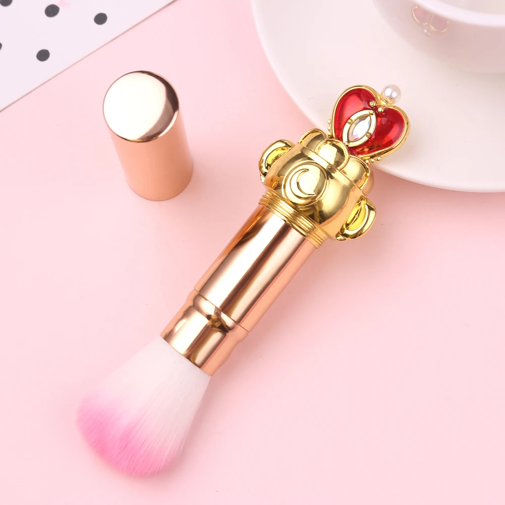 Retractable Foundation Makeup Powder Blush Beauty Brushes Travel Cosmetic Cute Cardcaptor Sakura Card Loose Powder