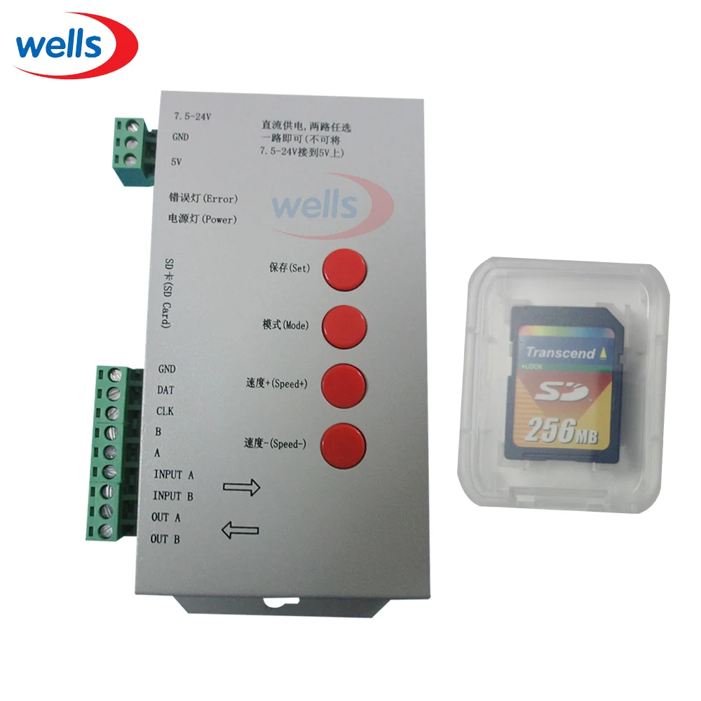 Original T1000S Full Color Controller For WS2811 WS2801 WS2812B LPD8806 6803 1903 Digital LED Strip,Reject cloning controller