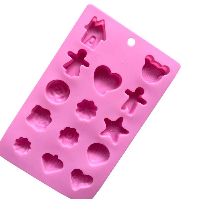 Handmade Cake Chocolate Molds 14-in-1 Irregular Shape Boys/Girls/Stars/Hearts Ice Tray Model Baking Tools Cake Decoration D584