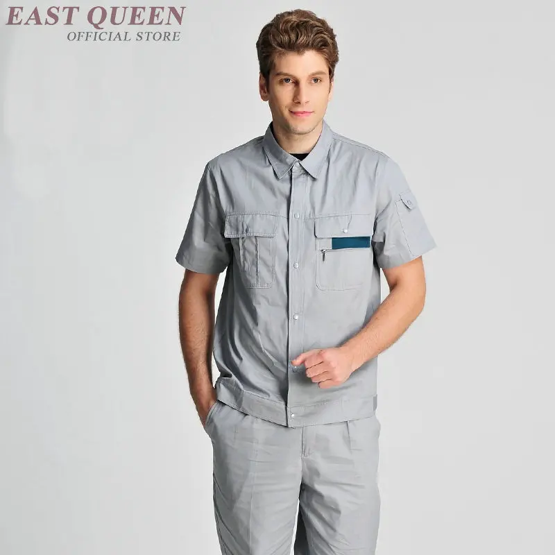 Workshop uniforms for men workers factory summer uniforms suits short sleeved overalls workshop overall high quality DD921 L