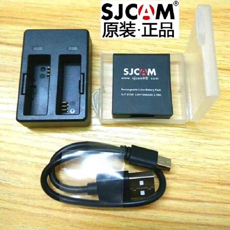 SJCAM SJ7 – accessoires d'origine, batterie rechargeable, double chargeur, étui de batterie pour caméra de sport d'action