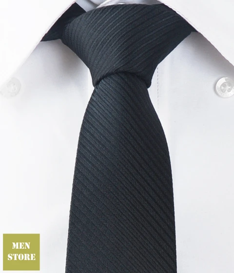 

Black Stripes Solid Men Jacquard Woven Skinny Slim Narrow 2.5" Necktie 6.5 cm Neckwear Wedding Party Tie LT119