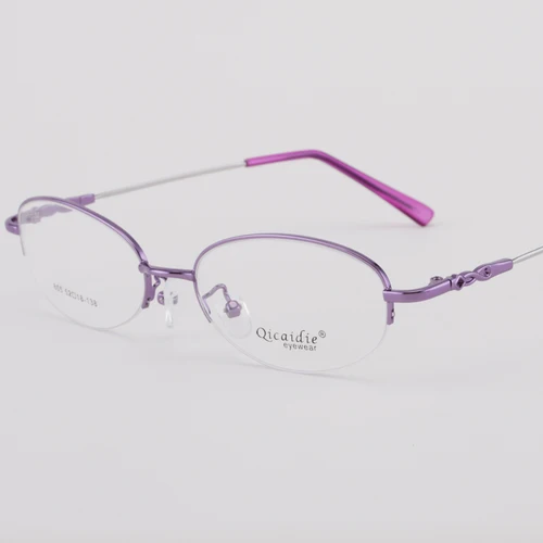 Imagen 2 del producto BCLEAR, gafas de aleación con memoria para mujer, gafas Vintage de medio marco, monturas de gafas ópticas, gafas de moda para mujer sin montura 2019