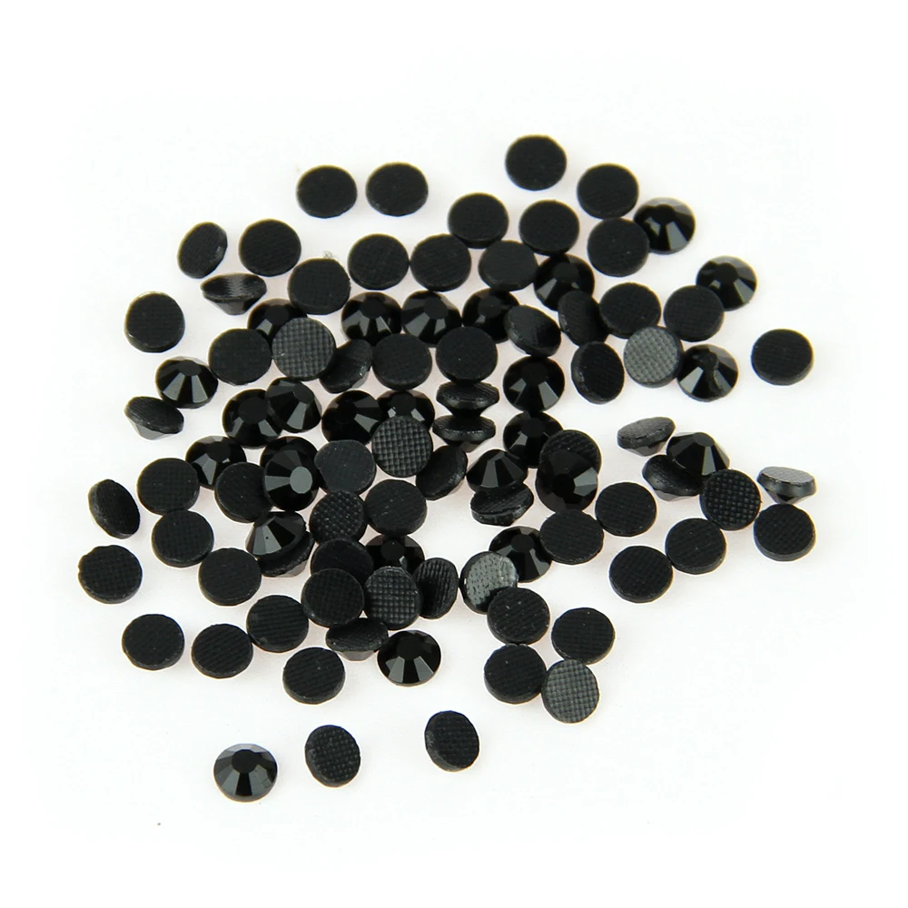 Hot SS6 Black 1000 Gross Crystal Glass DMC Machine Cut Hotfix Rhinestone Hot Fix Iron On Rhinestone Garment Sewing Stone