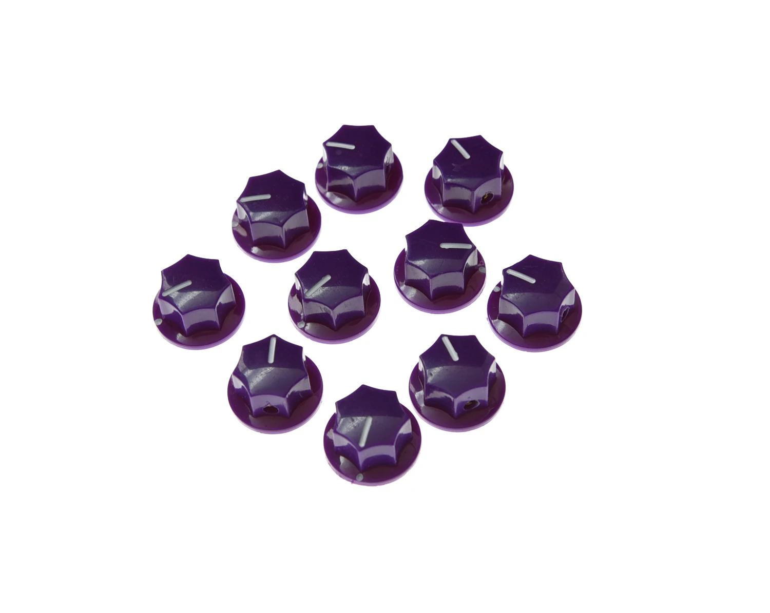 KAISH 10x Purple Small Size MXR Style Skirted AMP Knob Effects Pedal Knobs Brass Insert