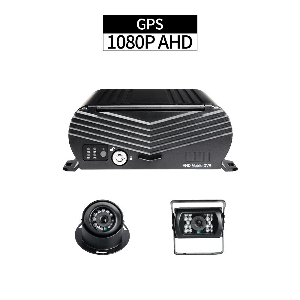 

GPS Track Mobile DVR Truck 4CH 1080P Bus MDVR Recorder 2TB Loop Video with AHD 2.0MP Front/Rear View Camera for Vehicle Car Taxi