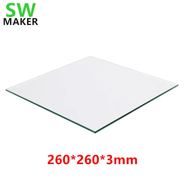 

260*260*3mm Borosilicate Glass Build Plate For Heated Bed RepRap / Prusa / Mendel 3D Printer parts