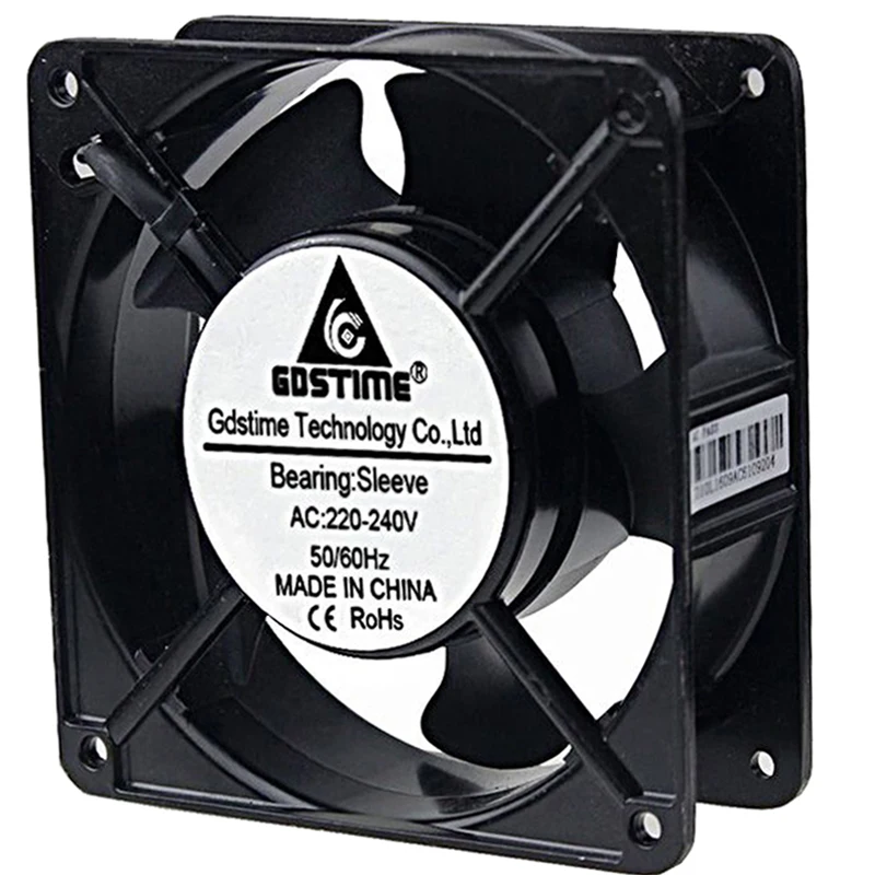 1 Piece Gdstime AC 220V 240V 2Wire 12038S 120x38mm 12cm 120mm Cooling Case Fan