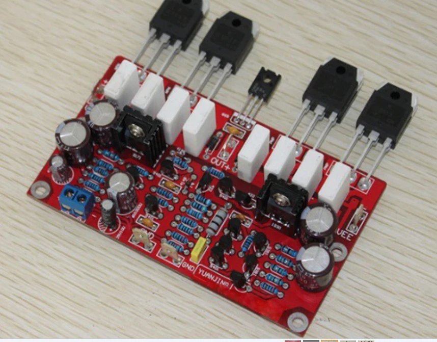 L20 terminou placa amplificador (mono), usando kec b817 d1047 e a1930 c5171 transistores de áudio