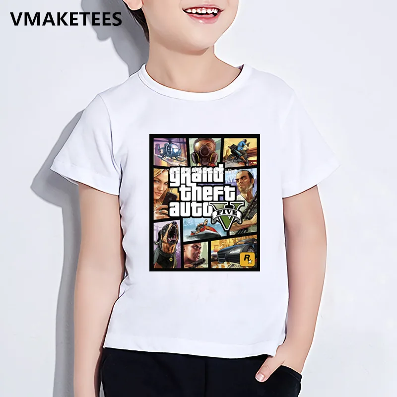 

Kids Summer Girls & Boys Tshirt Children GTA Street Fight Long With GTA Print T-shirt Fashion Cool Casual Baby Clothes,HKP2180