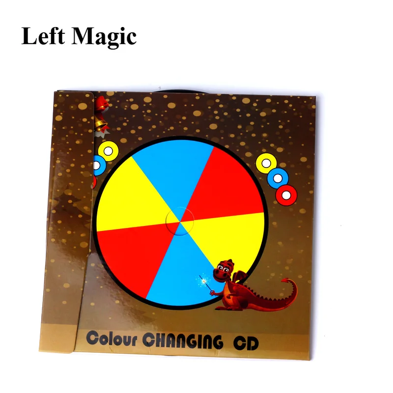 Color Changing Laser CD Magic Tricks Paper Bag Color Changing Magic CD Magic Props Stage Gimmick Illusion Accessories