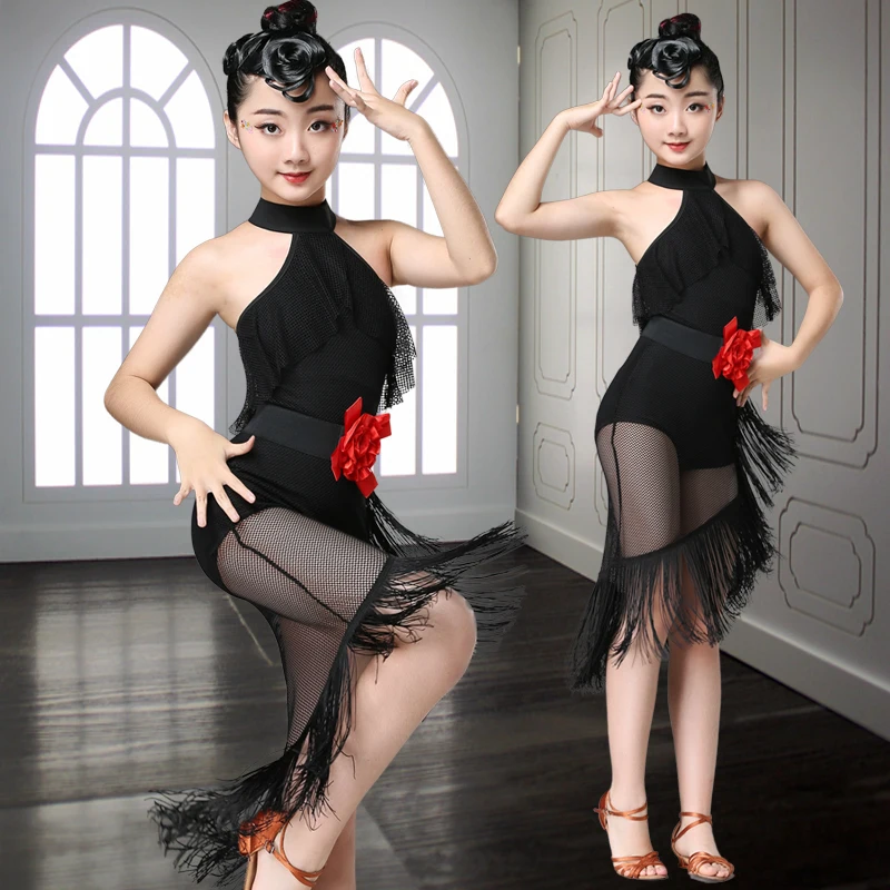 Children's Latin dance skirt exercise clothes performance performance clothing girls grading competition clothing