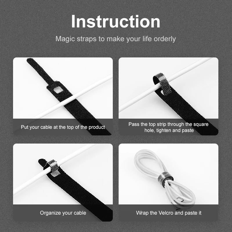 KUULAA Cable Organizer Wire Winder Cable Holder 14cm For Mouse Cord Earphone HDMI Aux USB Cable Management Wire Cable Protector