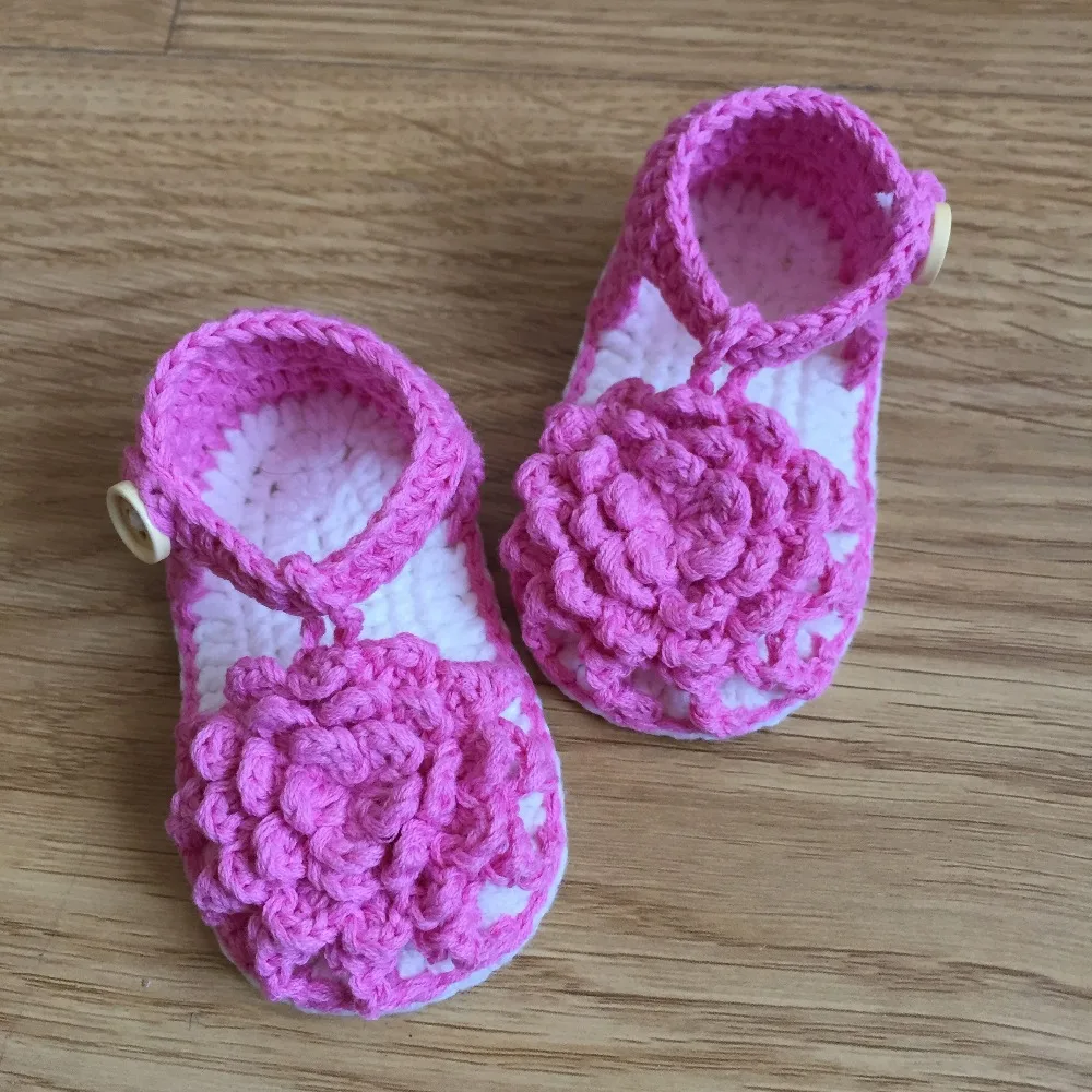 QYFLYXUE hand-made shoes Free Shipping Crochet Baby white Flip Flops, Custom cotton baby shoes. Sizes 0-12 Months han