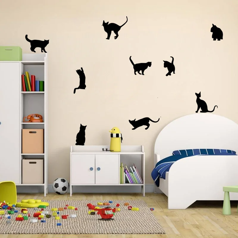 Black Cats Combination Wall Stickers Living Room Bedroom Sofa Background Decoration Mural Art Decals For Home Decor Wallpaper