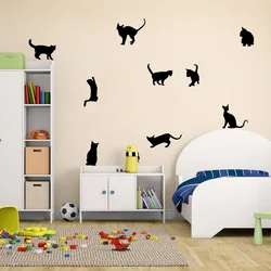 Black Cats Combination Wall Stickers Living Room Bedroom Sofa Background Decoration Mural Art Decals For Home Decor Wallpaper