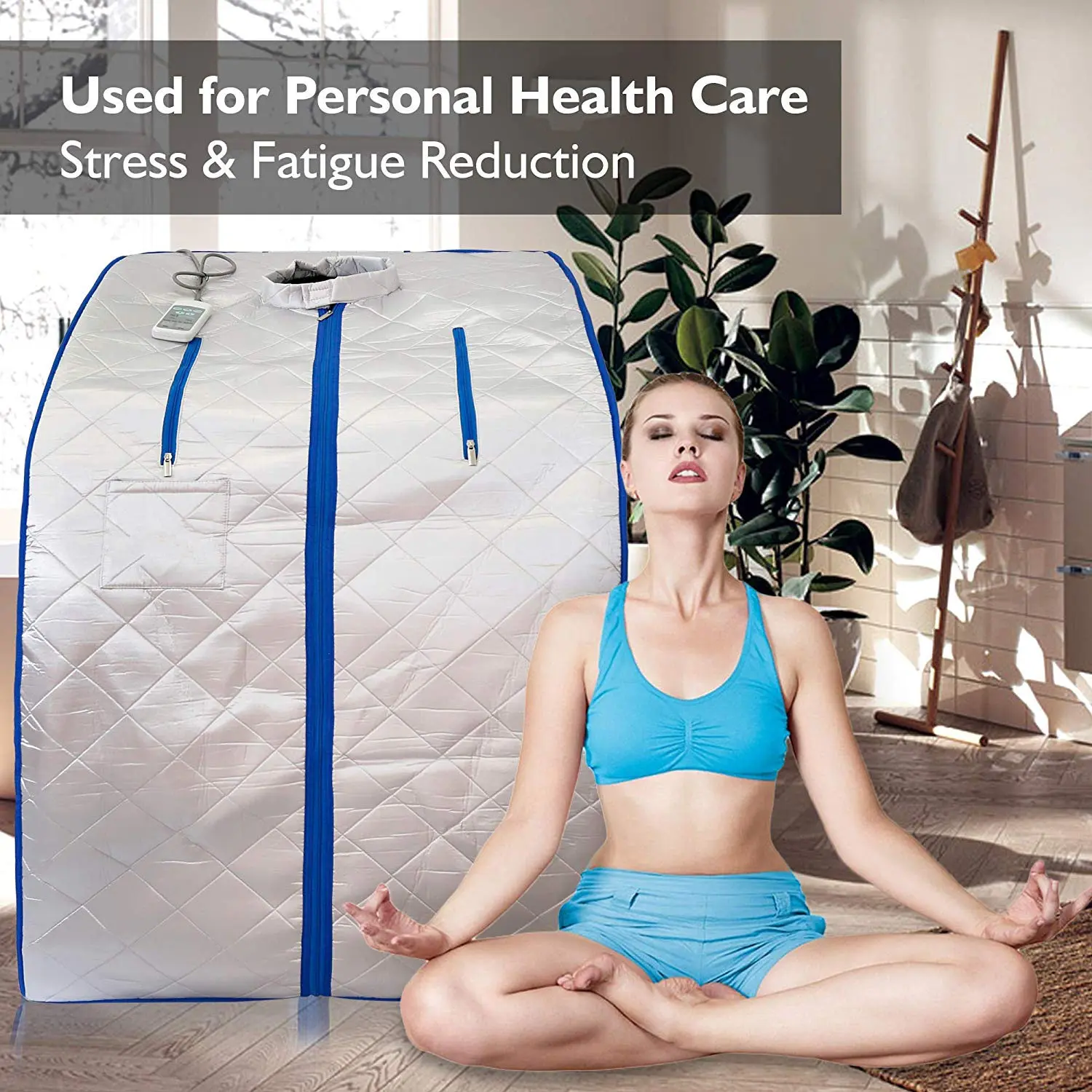 Far Infrared Sauna Slimming For Sauna Weight Loss Negative Ion Detox Therapy  Personal Fir Sauna Cabin Room With Folding Chair