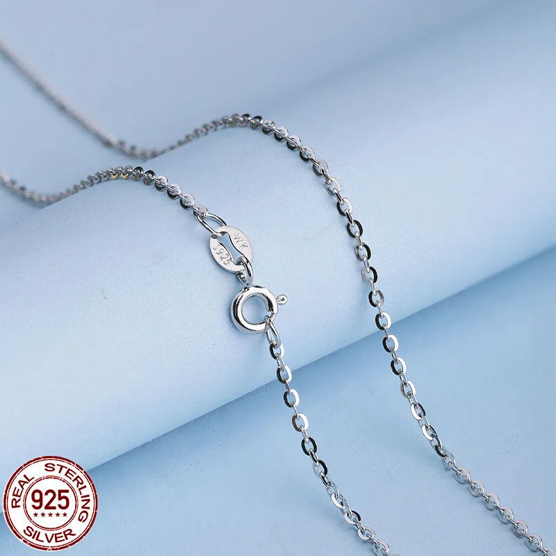 Wholesale 925 Sterling Silver 0.8mm Link Rolo Chains Necklace for Women 40cm,45cm ,50cm,55cm,60cm,Fashion Women's Jewelry Chains