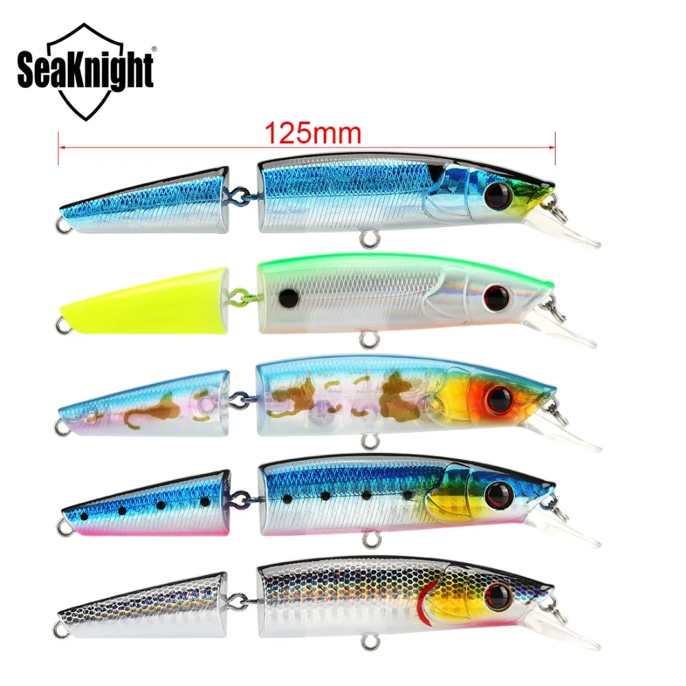 SeaKnight Minnow SK041 Jointed Bait 21.5g 5in 125mm 0-1.0M 1PC Sections Minnow Floating Lure Sharp Hooks Hard Fishing Lure