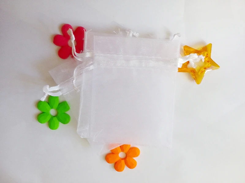 

17x23cm 200pcs/lot Christmas Organza Bags White Drawstring Bag Pouch For Food/jewelry/candy/wedding Gift Bag Small Packaging Bag