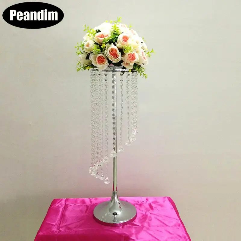 

PEANDIM Rotation Acrylic Crystal Wedding Centerpiece / Table Centerpiece 2-Tier Flowers Rack Party Road Leads Home Decoration