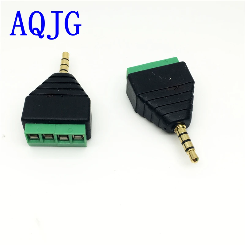 3.5mm 3ploe 1/8 Inch Stereo Male Plug to AV Screw Video Balun Terminal Jack 3.5 mm Male 3 pin Terminal Block Plug Connector