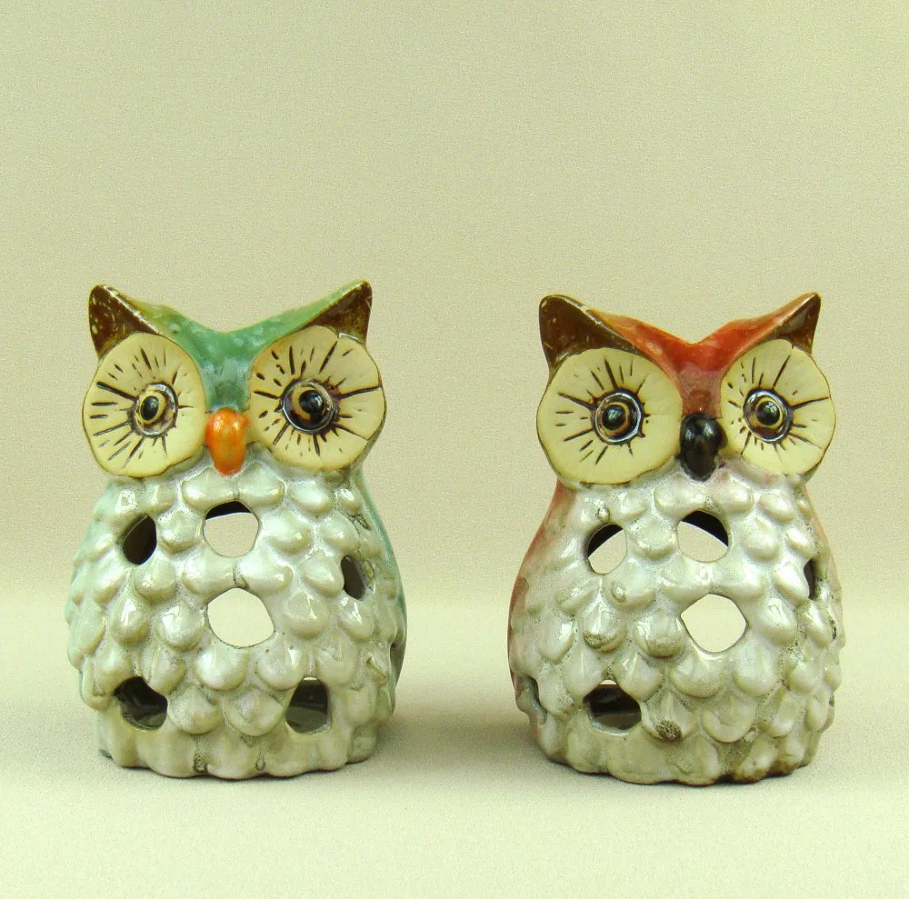 Ceramic Owl Candle Holder Decorative Porcelain Lover Candler Houseware Decoration Gift and Craft Ornament Accessories Supplies