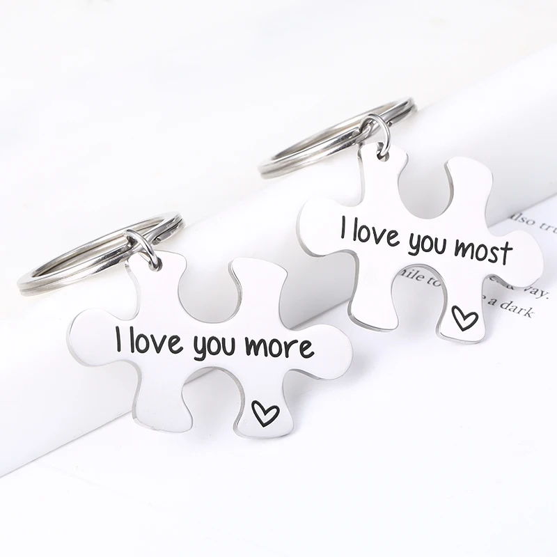 MYLONGINGCHARM Specialized Valentine's Gifts-304 stainless steel Couple Keychain-Customized Keychain i love you most G3123