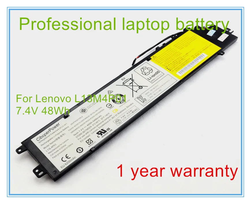 

7.4V 48WH original laptop battery for y40-70 14" L13M4P01 L13L4P01 L13C4P01 2ICP4/52/120-2