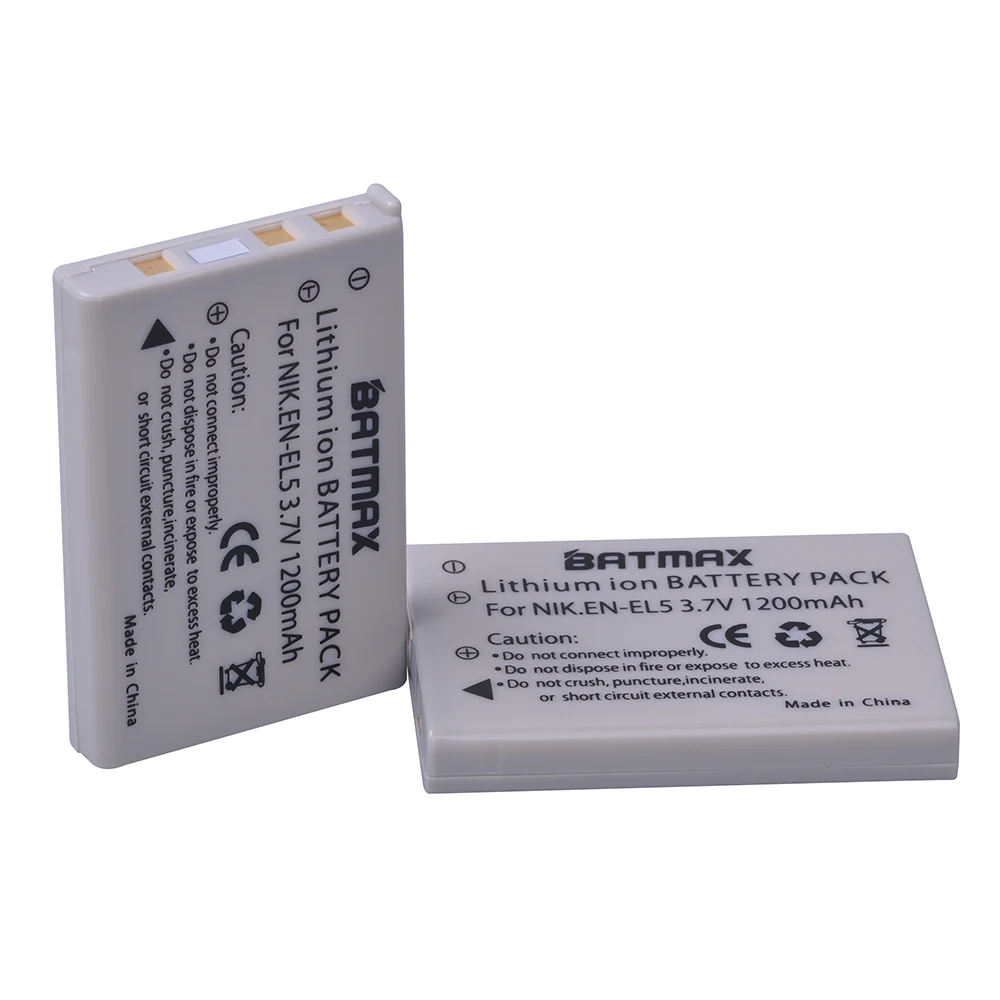 Batmax-batería recargable de iones de litio para cámara Nikon, Cargador USB Dual para cámara Coolpix P80 P90 P100 P500 P510 P520, 3 piezas EN EL5 EL5