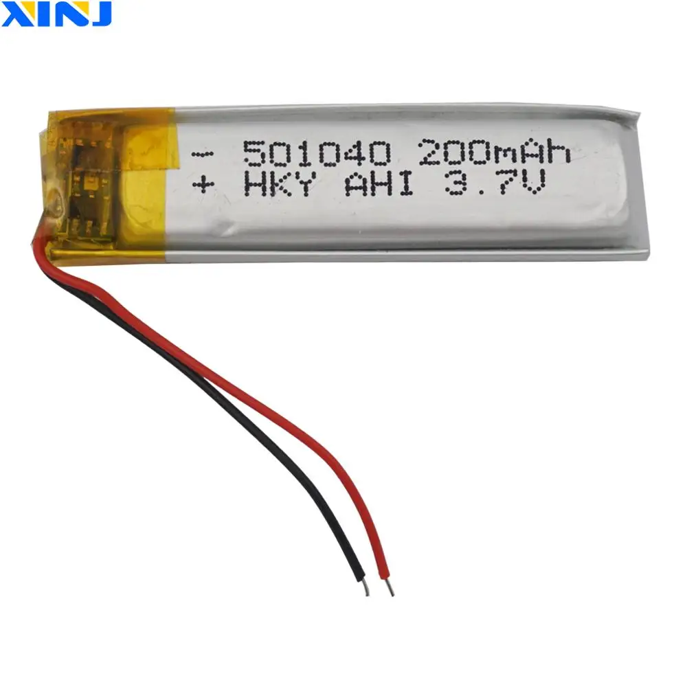 

XINJ 3.7V 200 mAh Polymer Li Lithium Lipo Battery 501040 For MP3 Mp4 Music Player GPS Sat Nav Car Camera Bluetooth Speaker LED