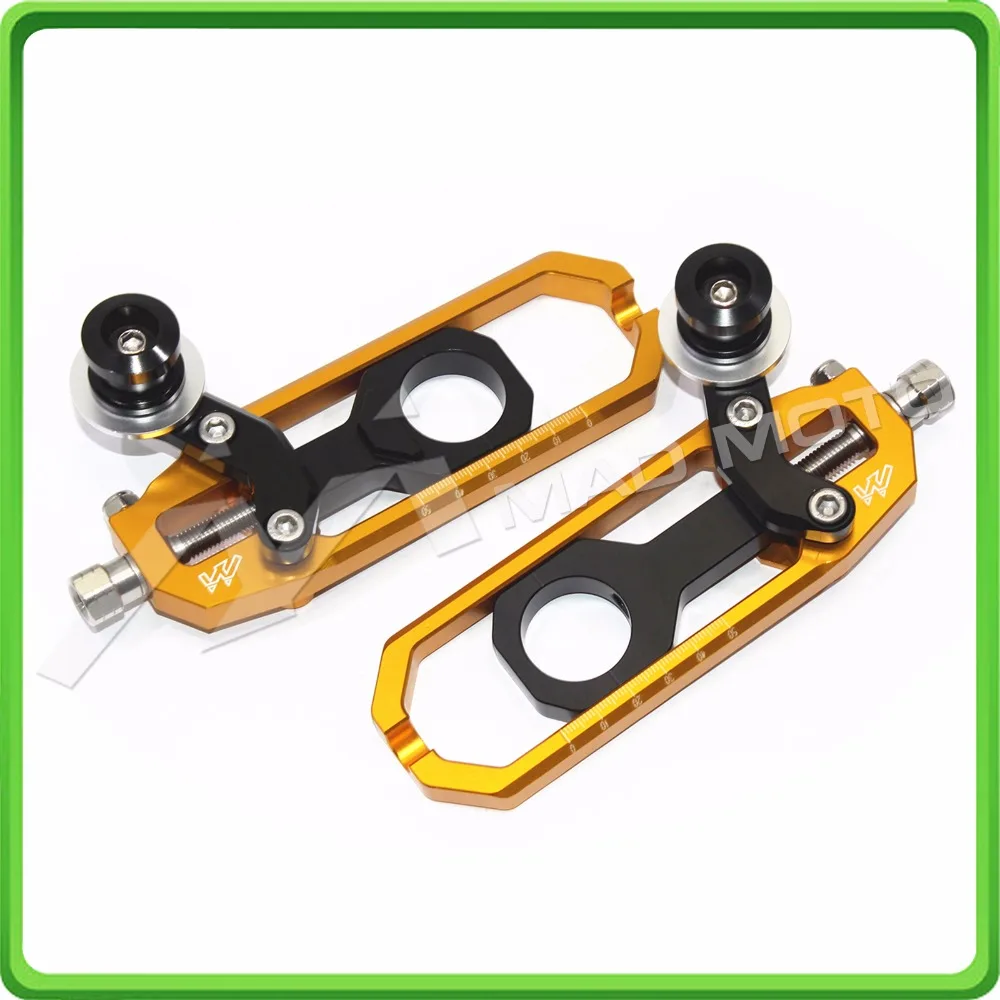 

Aluminum motorcycle Chain Tensioner Adjuster with spool fit for YAMAHA YZF R1 2006 YZF-R1 06 gold & black