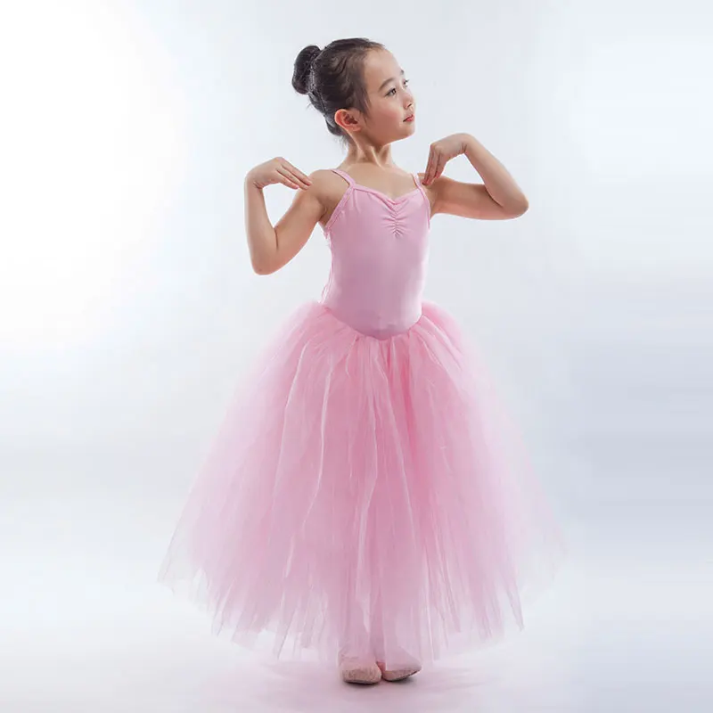 

IN STOCK! Pink/White Professional Kids Romantic Ballet Dance Long Dress,Girls Ballerina Stage Performance/Competition Costumes