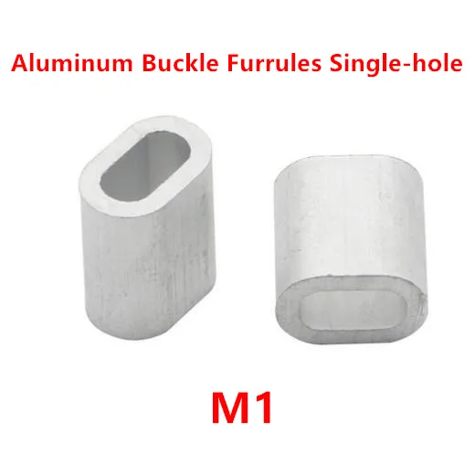 1000pcs M1 1mm Aluminum Buckle Furrules Crimping Sleeve Oval Clip Singlle-hole ellipse Wire Rope Clamp Rigging Wire Colis