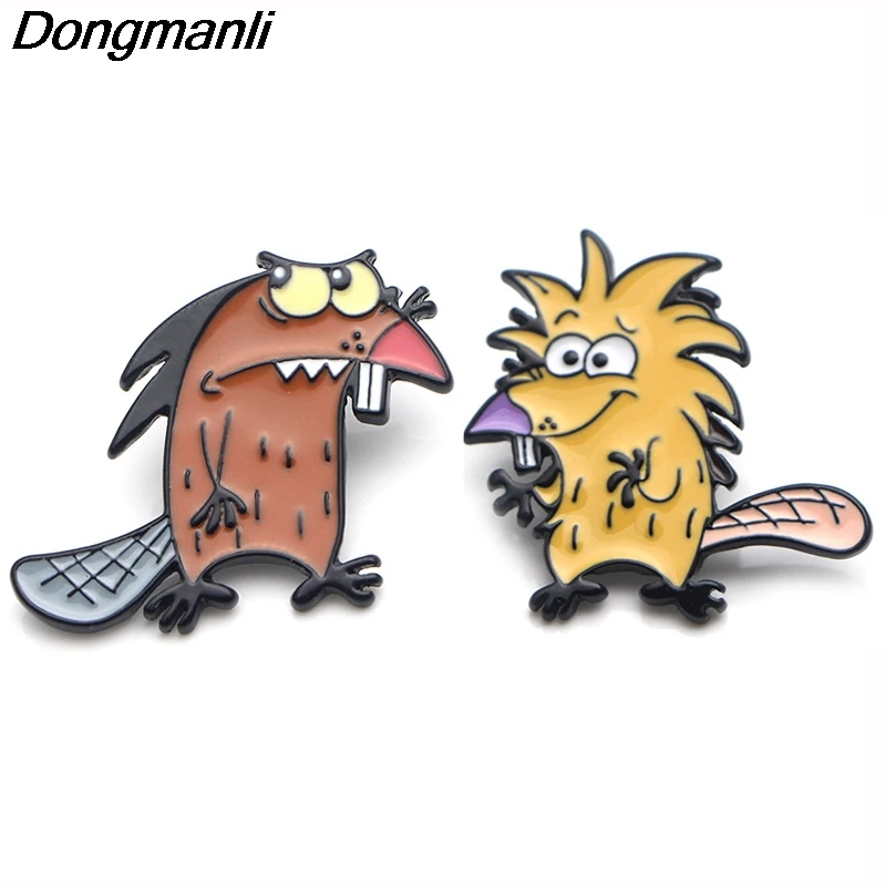 P3769 Dongmanli Cute Beaver Metal Enamel Brooches and Pins for Lapel Pin Backpack Badge Collar Jewelry